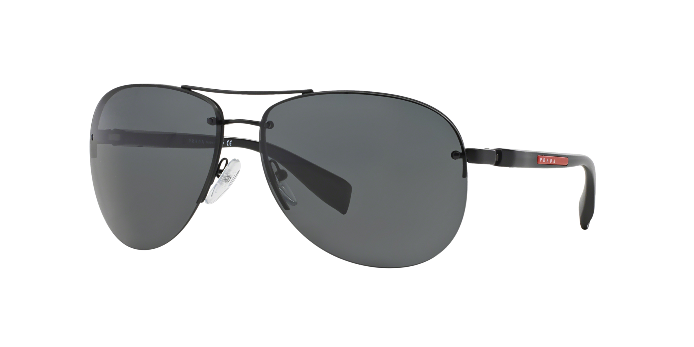 Prada Linea Rossa PS 56MS Black 1BO1A1 three-quarter view