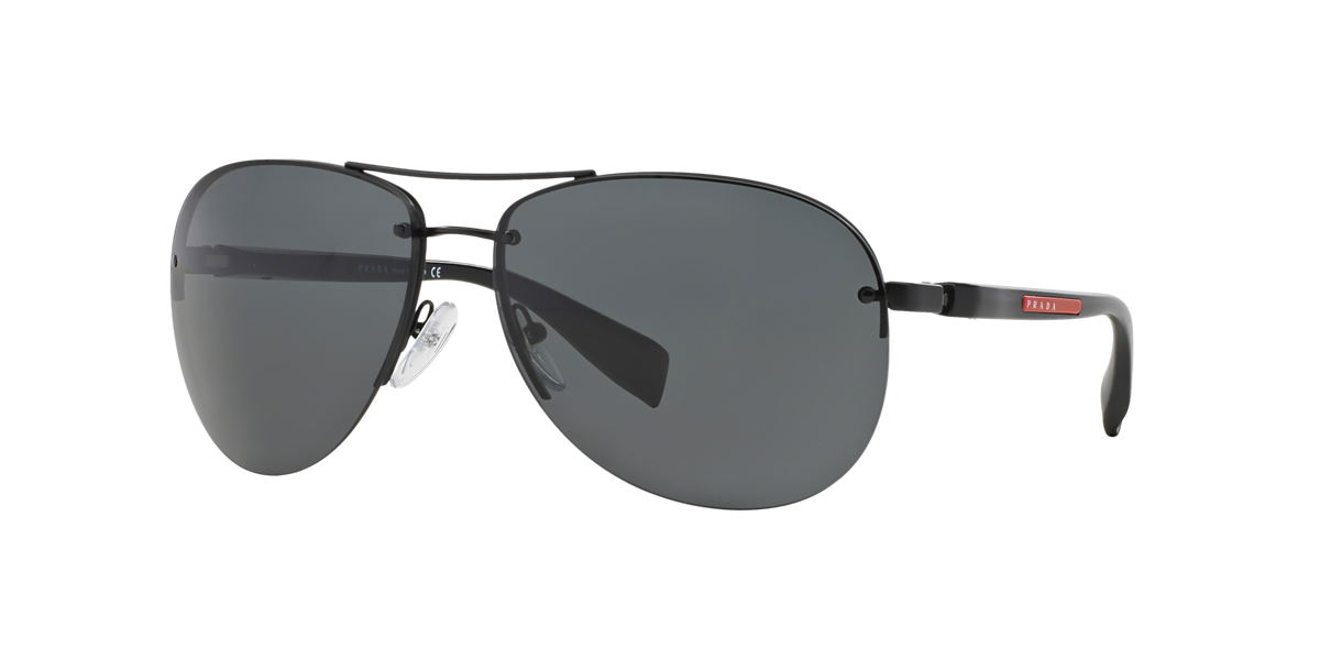 Prada Linea Rossa PS 56MS Black 1BO1A1 three-quarter view