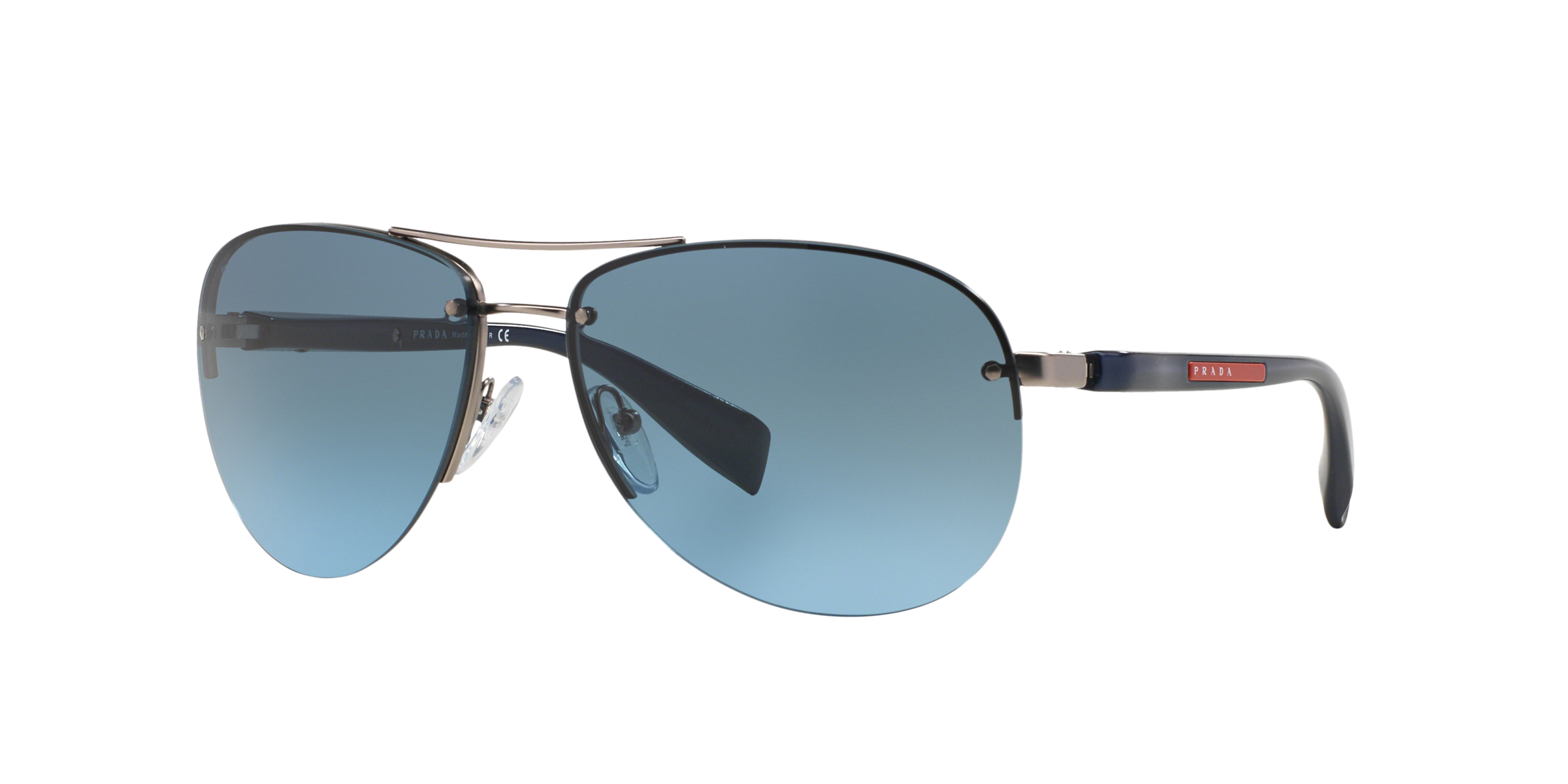 Prada Linea Rossa PS 56MS Pewter Demi Shiny 5AS5I1 three-quarter view