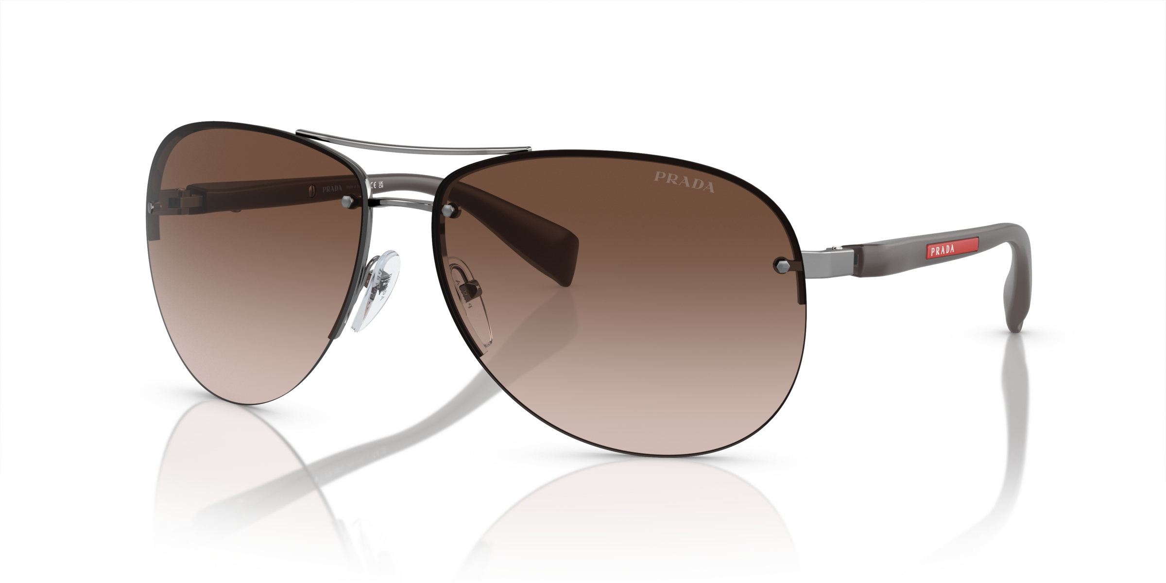 Prada Linea Rossa PS 56MS Gunmetal 5AV6S1 three-quarter view