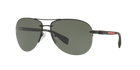 Prada Linea Rossa PS 56MS Black Rubber DG05X1 three-quarter view