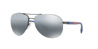 Prada Linea Rossa PS 56MS Gunmetal Rubber DG12F2 three-quarter view