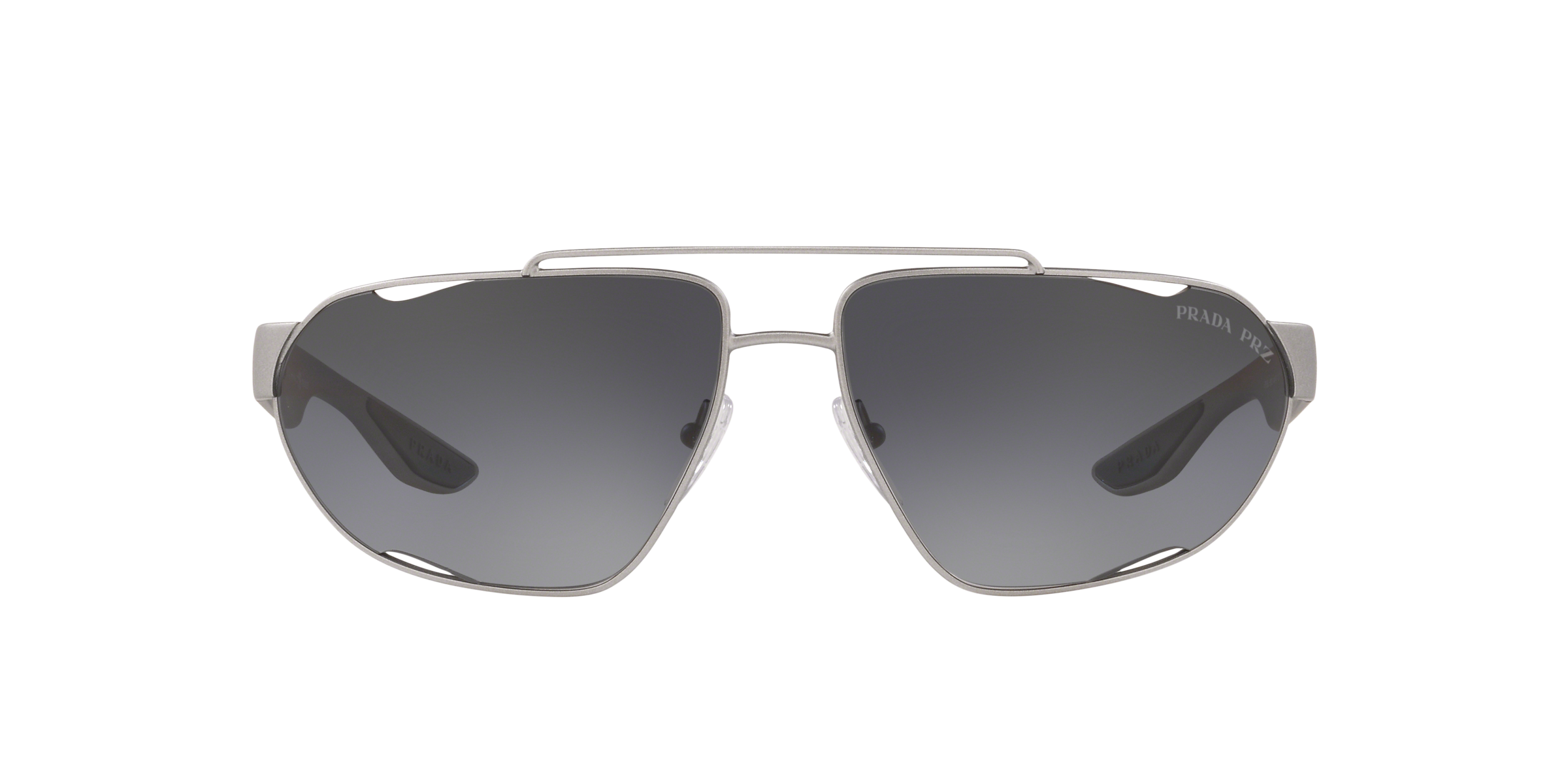 Prada Linea Rossa PS 56US Dark Grey Metal Rubber 4495W1 three-quarter view