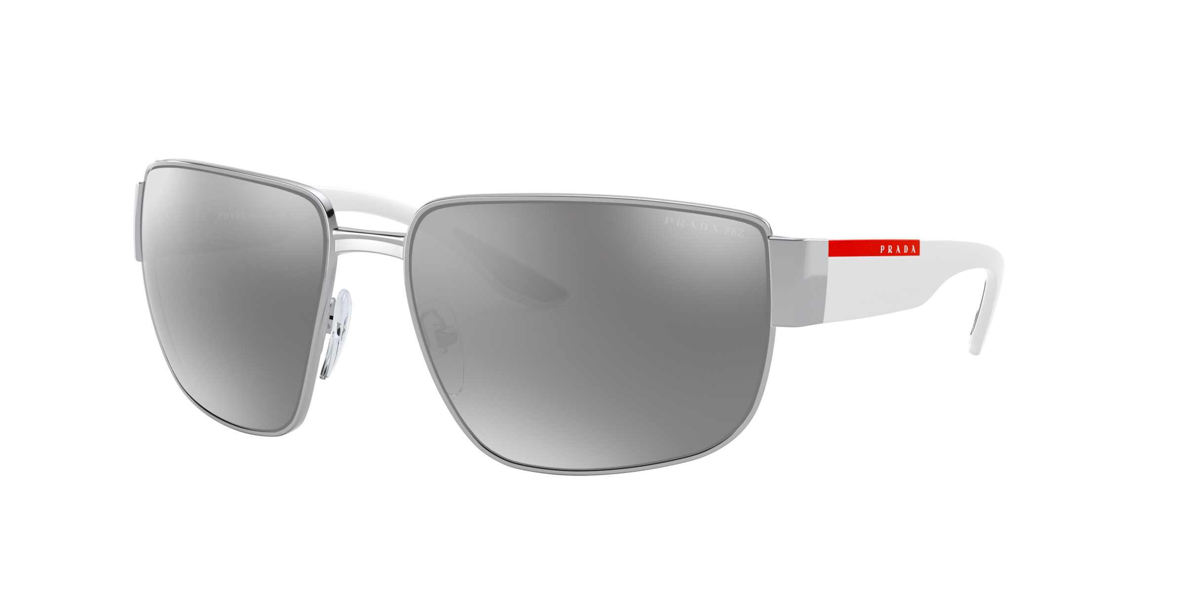 Prada Linea Rossa PS 56VS Silver 1BC05G three-quarter view