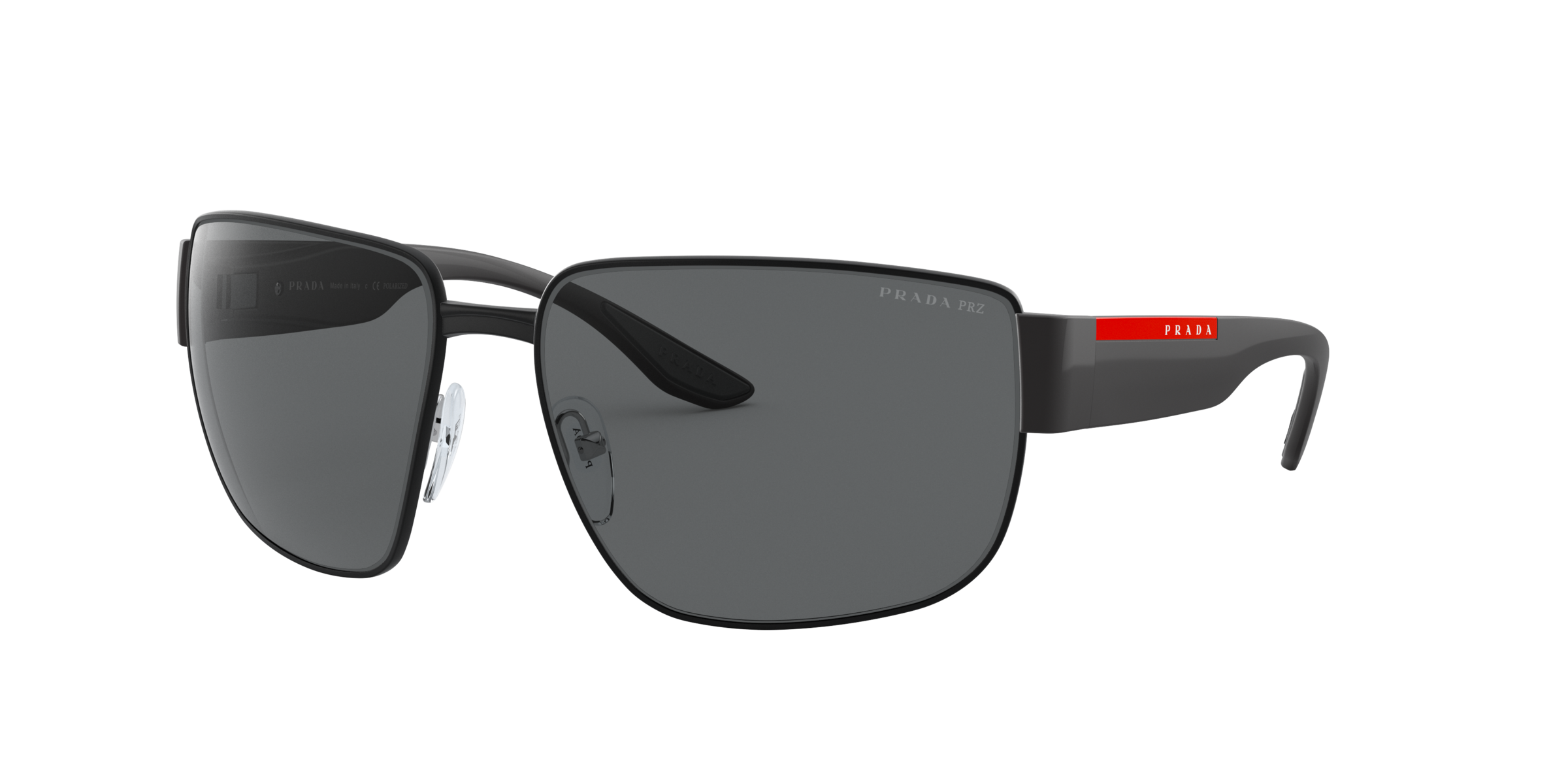 Prada Linea Rossa PS 56VS Matte Black 1BO02G three-quarter view