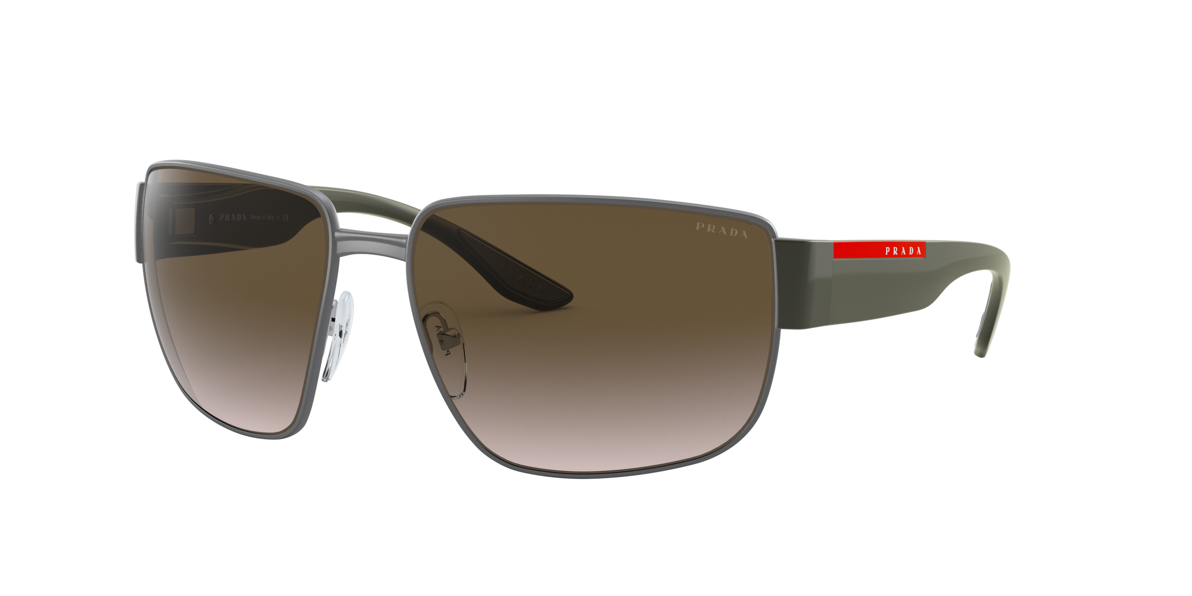 Prada Linea Rossa PS 56VS Matte Gunmetal 7CQ04G three-quarter view