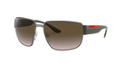 Prada Linea Rossa PS 56VS Matte Gunmetal 7CQ04G three-quarter view