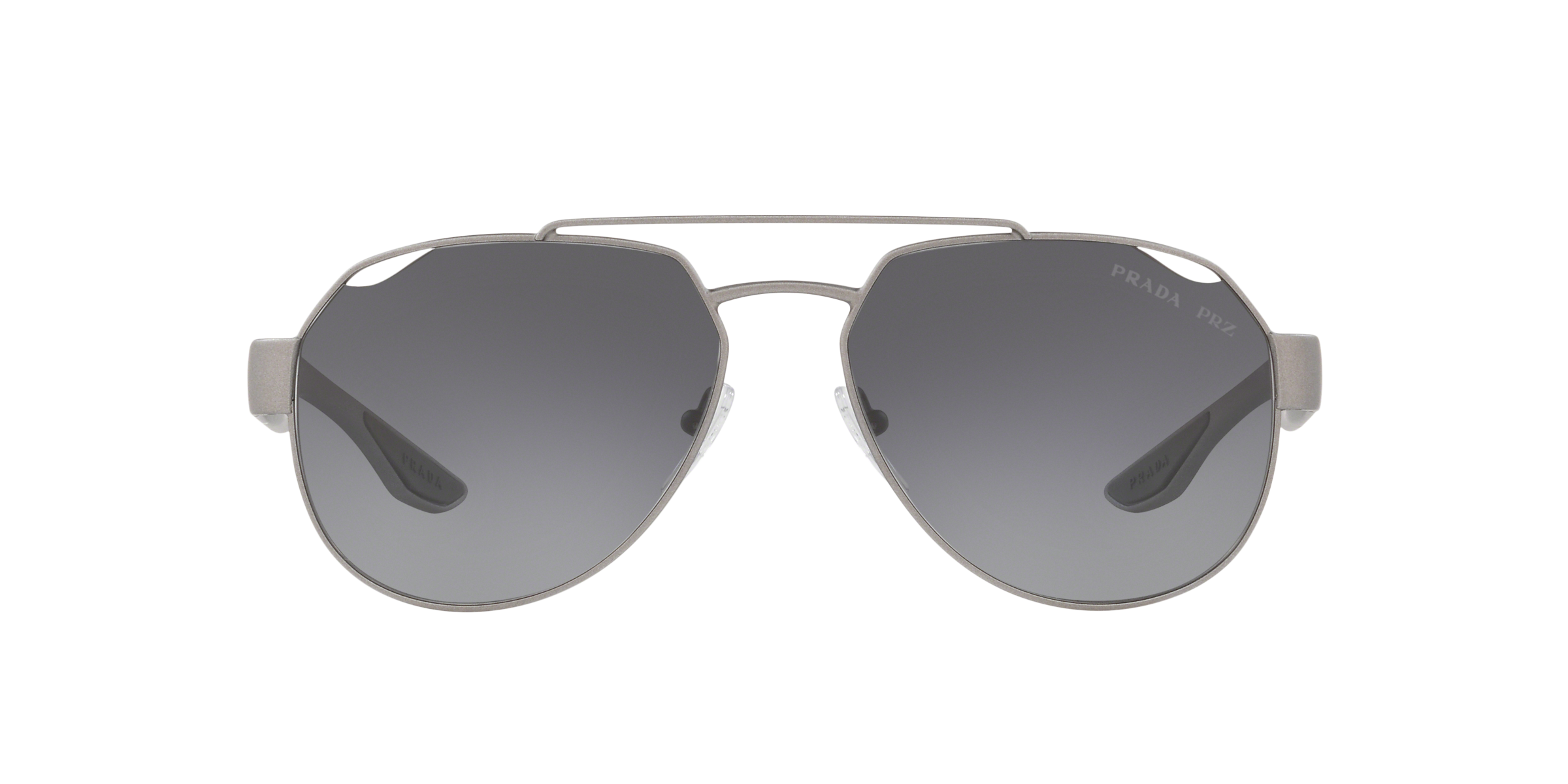 Prada Linea Rossa PS 57US Dark Grey Metal Rubber 4495W1 three-quarter view