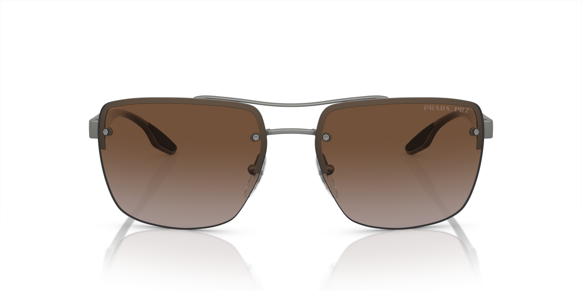 Prada Linea Rossa PS 60US Gunmetal Rubber DG1724 front view