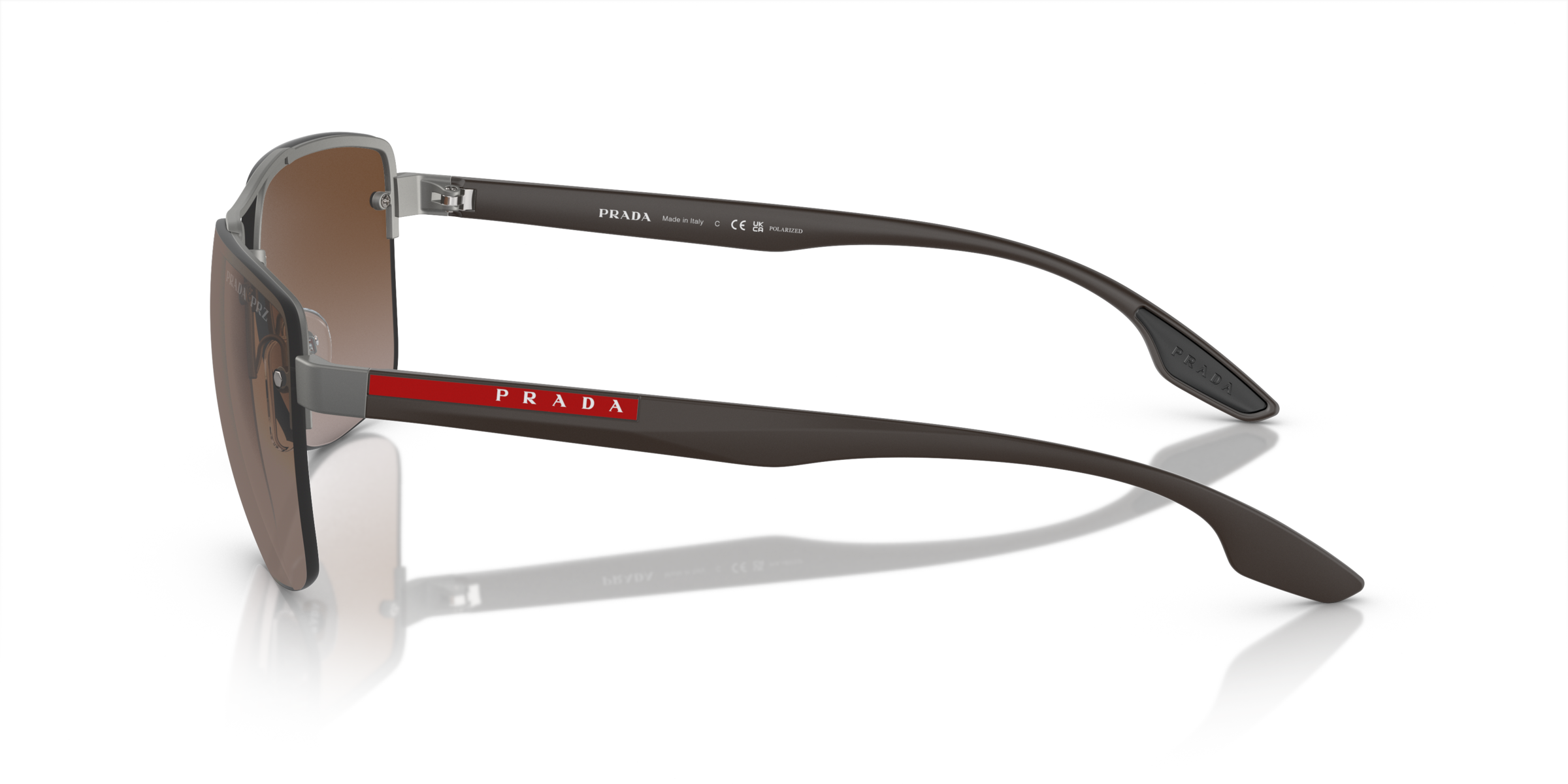 Prada Linea Rossa PS 60US Gunmetal Rubber DG1724 side view