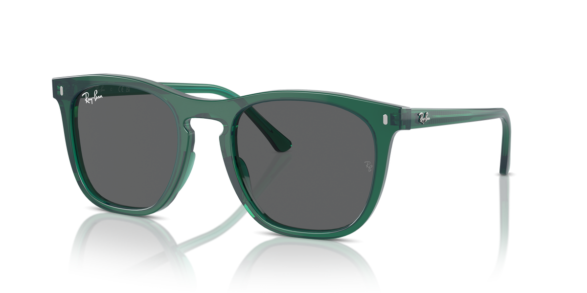 Ray-Ban RB2210 in transparent green with dark grey replacement lenses