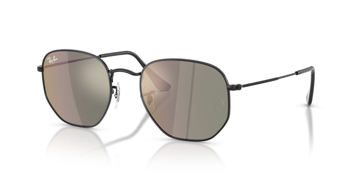 Ray-Ban RB3548N Hexagonal in black with bronze mirrored replacement lenses