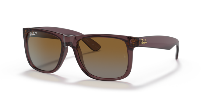 Brown sunglasses with a Ray-Ban logo on a white background