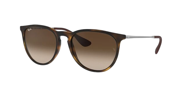 A pair of Ray-Ban Erika sunglasses in brown color with a gradient lens.