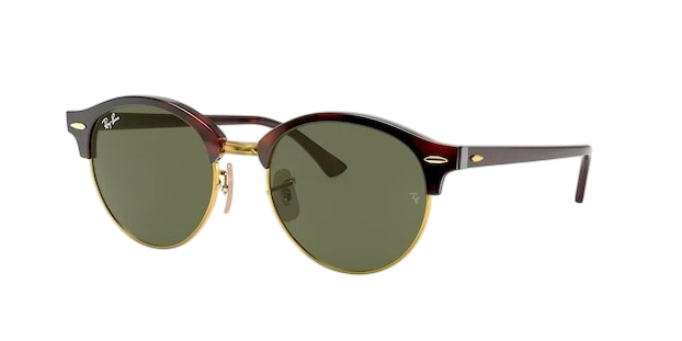 A pair of Ray-Ban sunglasses with a green frame and brown lenses, likely to be replaced as indicated by the 'RB4246' part number.