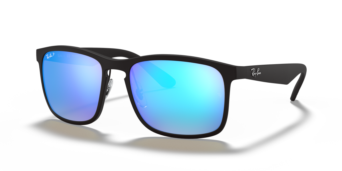 Ray-Ban RB4264 in black with blue Chromance replacement lenses