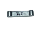 A silver-colored folding bridge bar for Rayban RB4105 sunglasses with the Ray-Ban logo engraved on it.