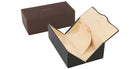 Oliver Peoples Excalibur black leather case with cream suede lining