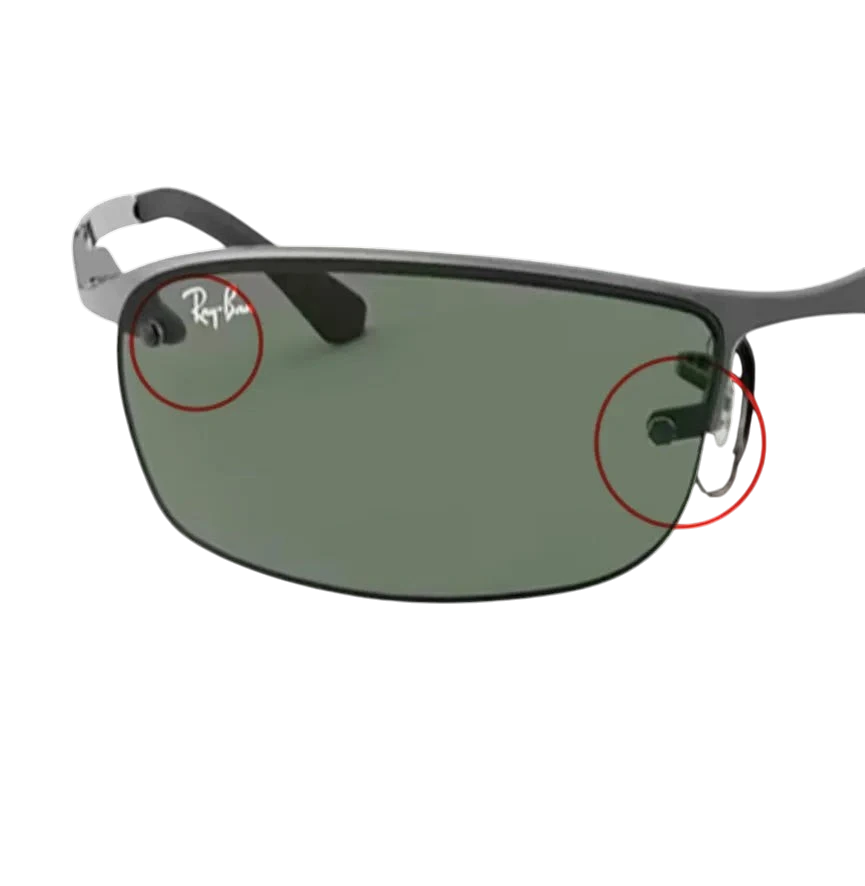 A pack of Rayban RB3183 Replacement Screw Kit, which includes a small plastic case with screws for sunglass lenses.