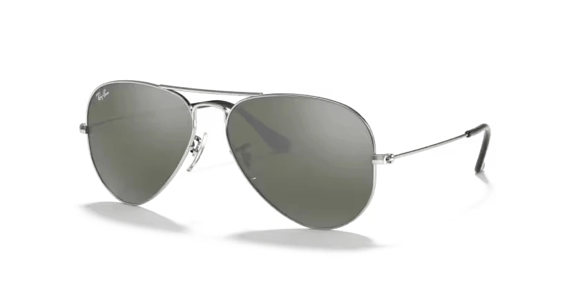 A pair of Ray-Ban sunglasses with green lenses and a gold frame, known for their aviator style.