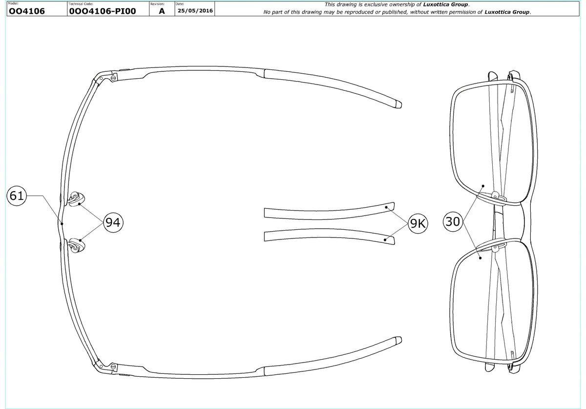 Exploded technical drawing of the Oakley Conductor 6 Replacement Parts, with each replacement part numbered