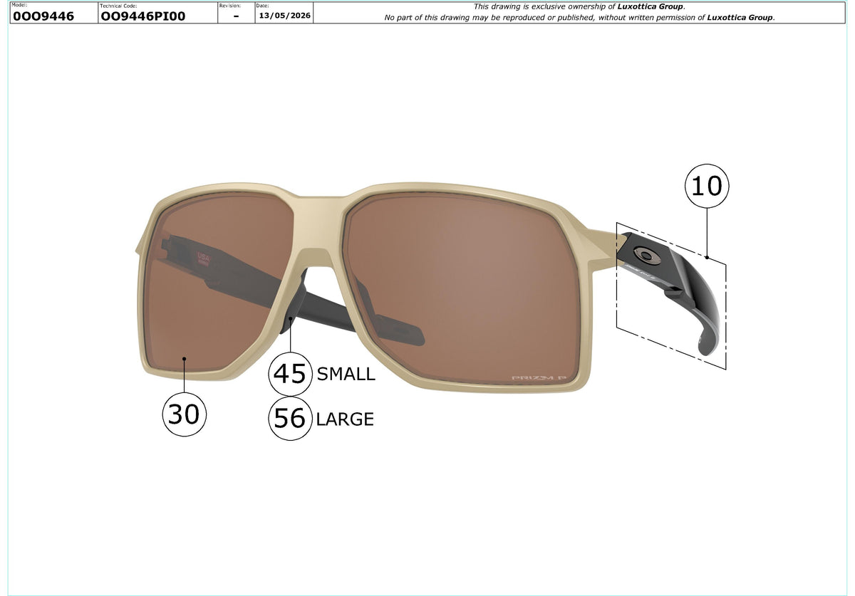 Enlarged technical drawing of the Oakley Portal Replacement Parts