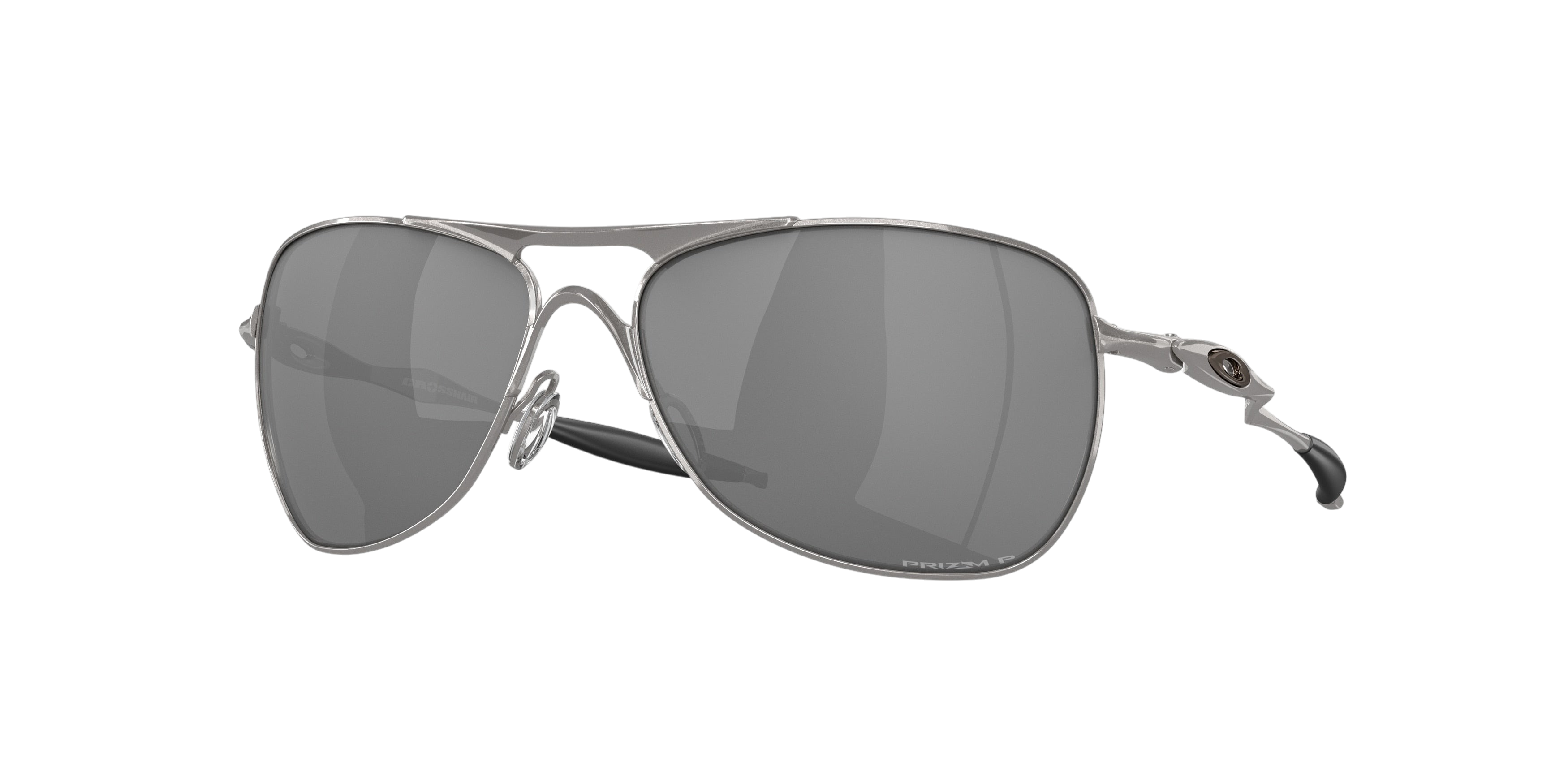 Sunglasses UK Oakley Crosshair sunglasses with silver metal aviator frames and grey Prizm polarized lenses