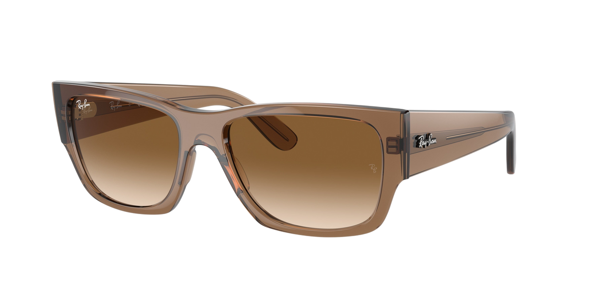 Sunglasses UK Ray-Ban Carlos RB0947S sunglasses with transparent brown frames and gradient brown lenses