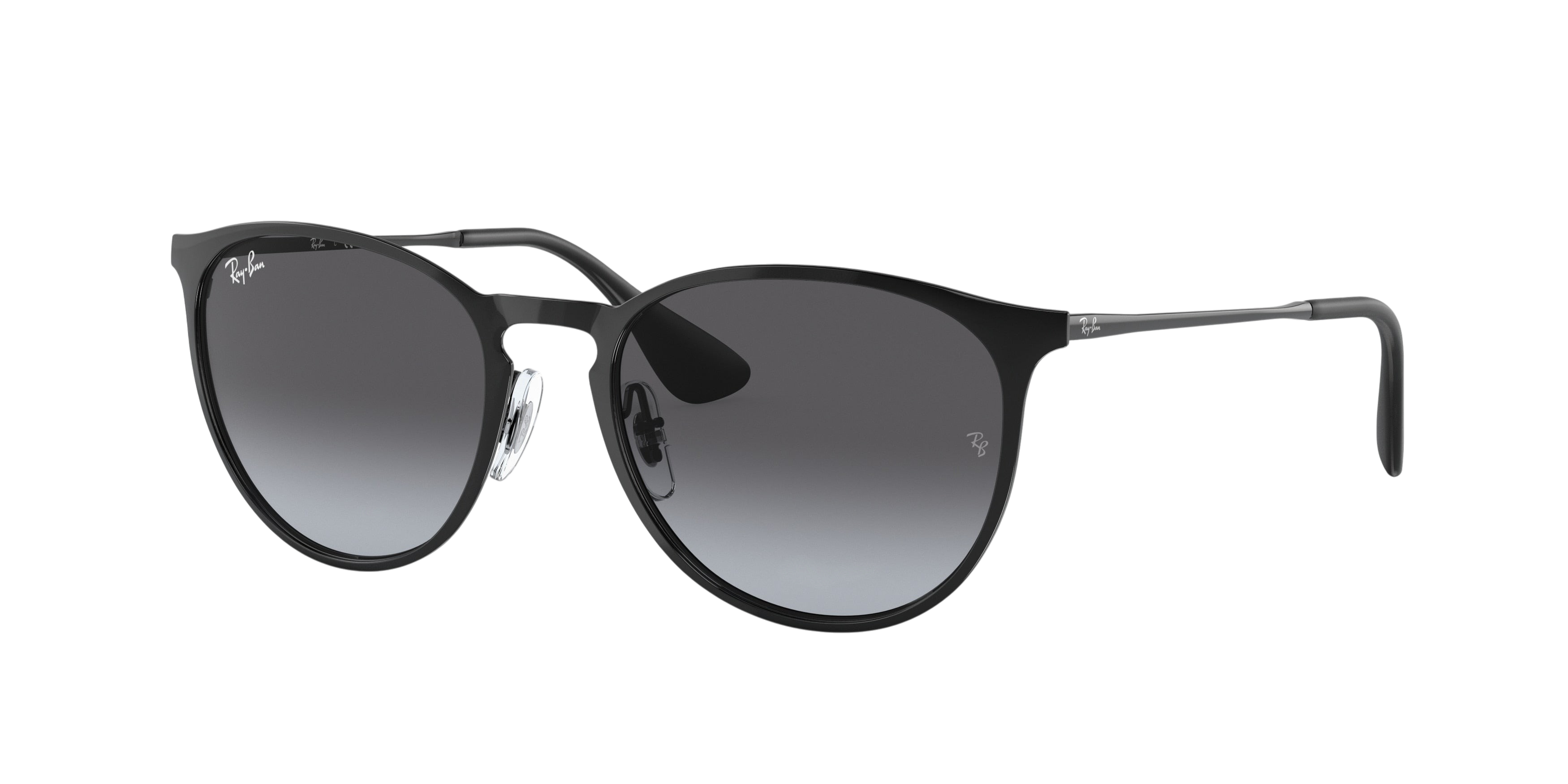 Sunglasses UK Ray-Ban Erika Metal RB3539 sunglasses with black frames and grey gradient lenses